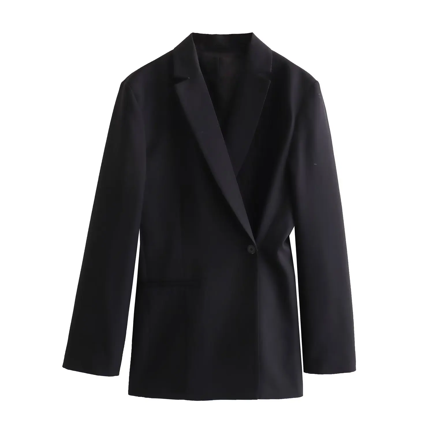 

Women 2023 New Fashion Buttons Double-breasted Blazer Coat Vintage Long-sleeved Pocket All-match Casual Outerwear Chic Tops