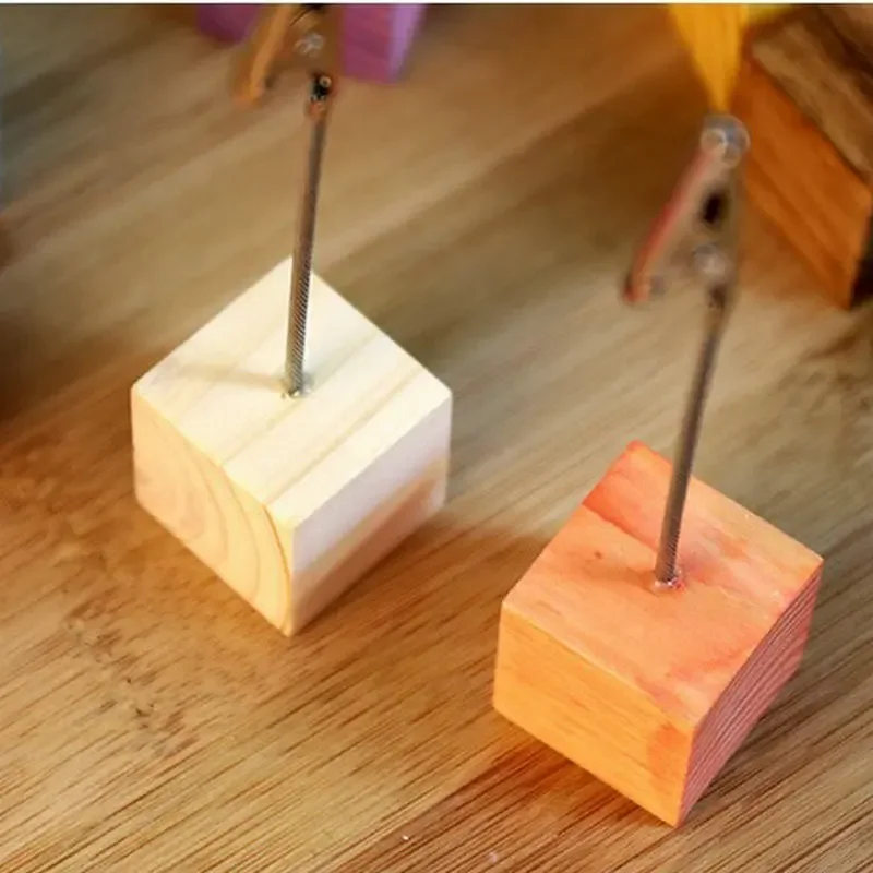 Color Cube Stand Alligator Wire Photo Clip Memo Card Holder Table Wedding Party Place Favor Gift Note Clamp