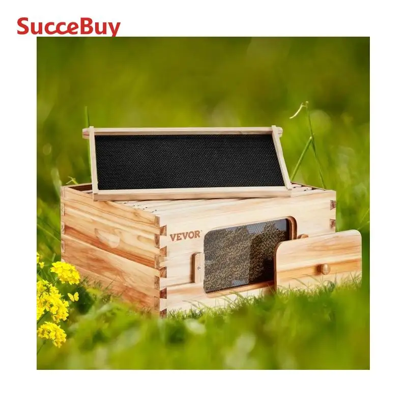 Natural Cedar Bee Hive Deep Box Beekeeping Kit