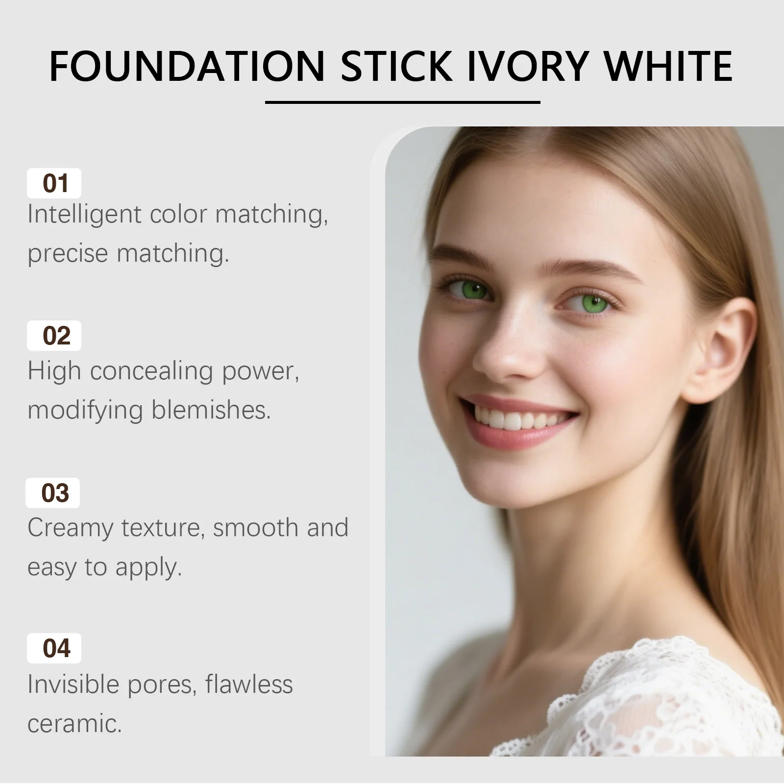 Foundation Make-Up Stick Double Head With Brush 3 Colors Lightweight Moisturizing Brighten Matte Concealer 2IN1 Foundation Stick_voghion.com