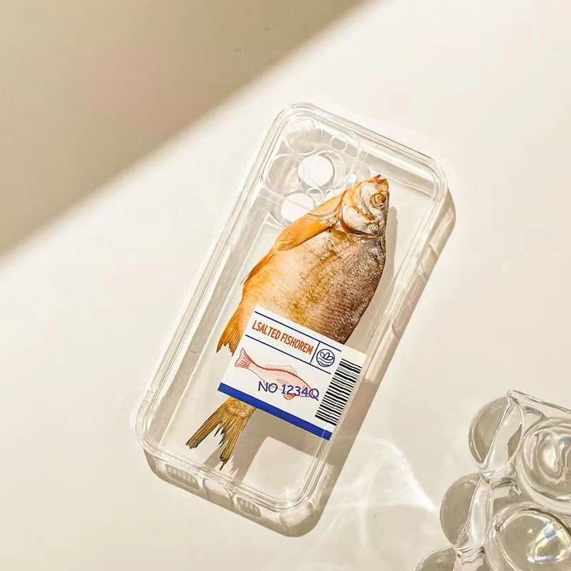 Ins Style Transparent Salted Fish Phone Case Cover