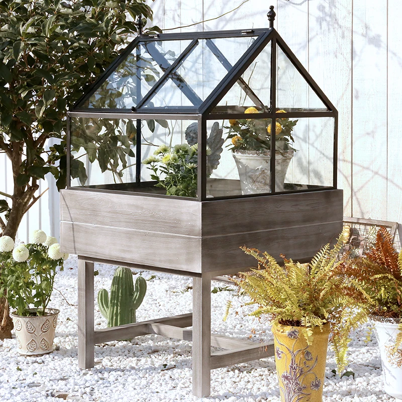 

Glass Solid Wood Greenhouse Winter Gardening Greenhouse Sun Room Flower Rack Indoor Antifreeze Plant Landscape House