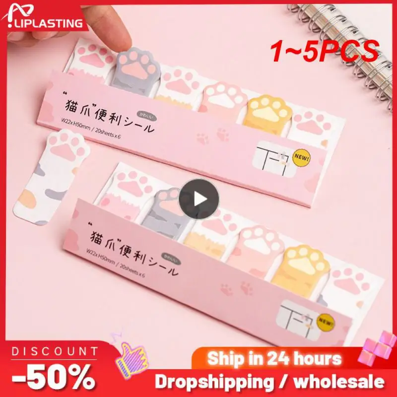 

1~5PCS Kawaii Memo Pad Bookmarks Creative Cute Cat Sticky Notes index Posted It Planner Stationery School Supplies Paper