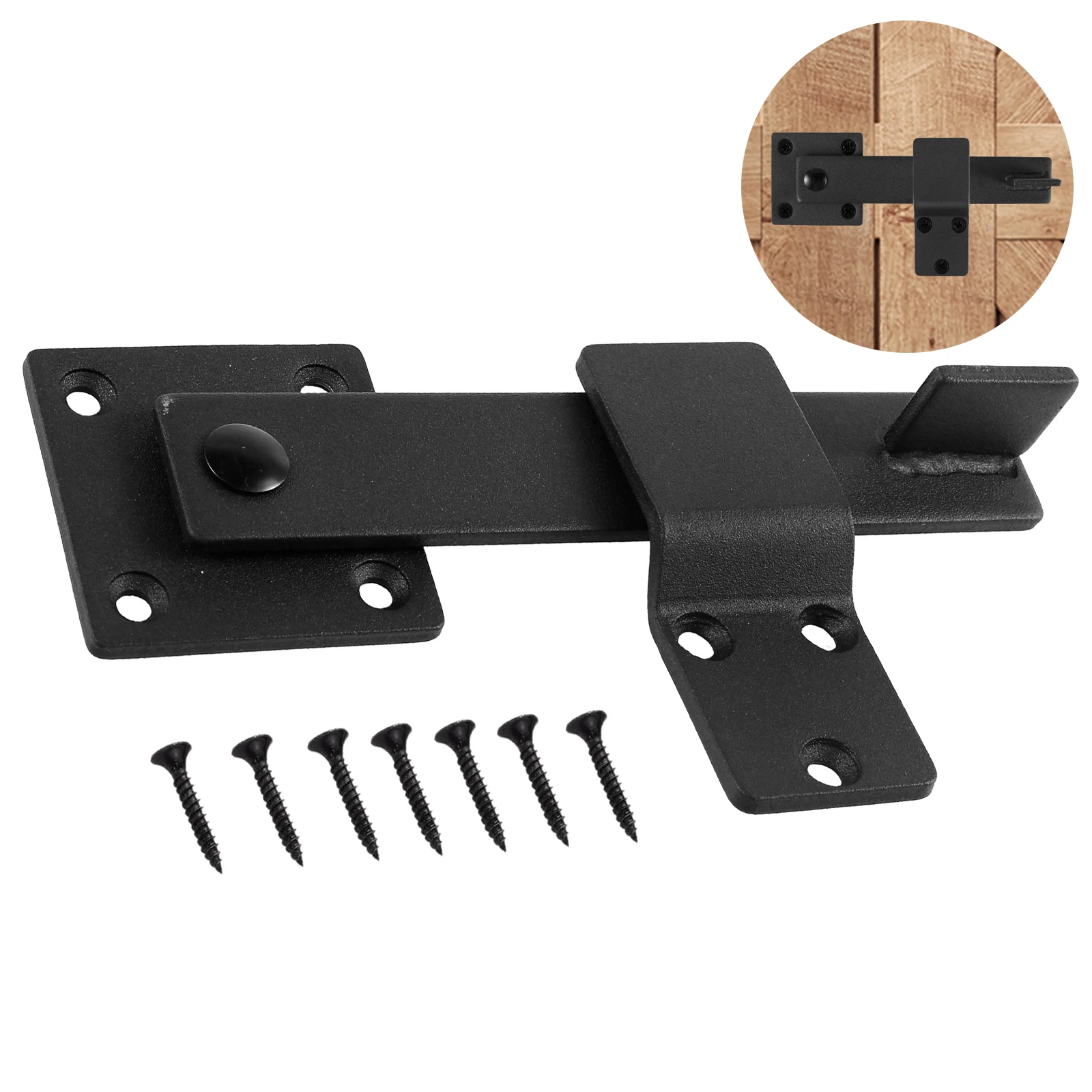 Gate Latch Lock Flip Adjustable Barn Door Lock Hardware Safety Rustic for Ourdoor Wooden Fence Cabinet Sliding Doors door latch