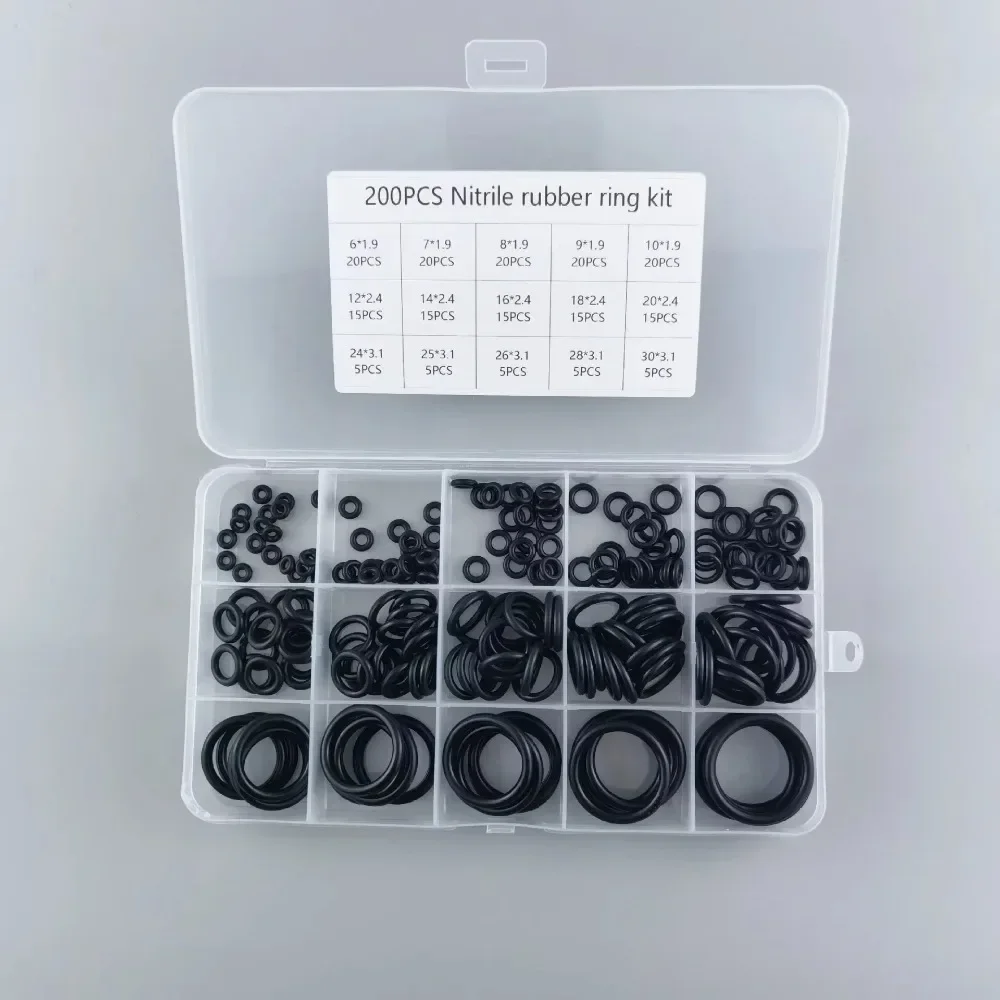 Nitrile Rubber O Ring Set - Elastic Oil-Resistant Sealing Gaskets