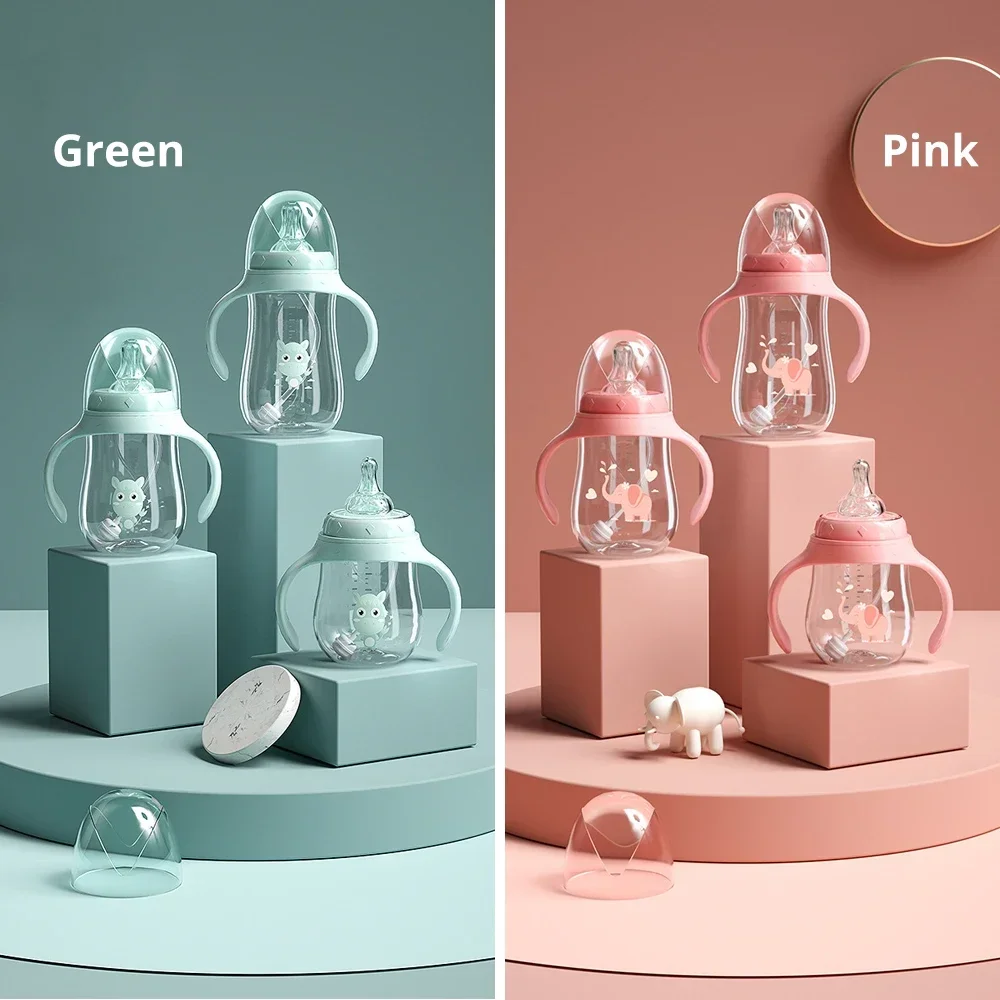 240ML baby Bottle Drinking Cup Feeding Bottle Wide Diameter Multi-Purpose Milk Drinking BPA-Free