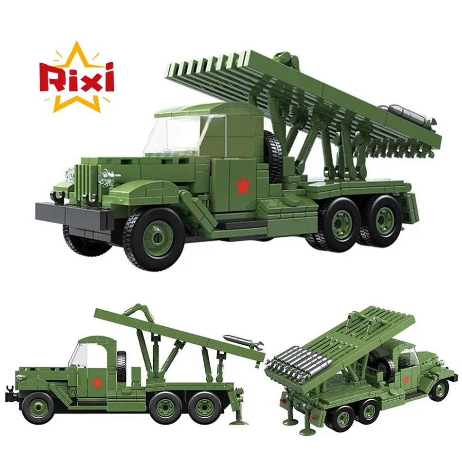 

731pcs Military Katyusha BM-13 Rocket Artillery Building Block Army World War SWAT Soldiers Weapon Bricks MOC Toys For Boys Gift