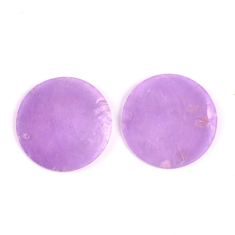 Colorful Round 2 Hole Shells Pendant Hanger DIY Jewelry Making Necklace Charms Gift Decoration Handmade Accessoires 5/10pcs 50mm natural shell ornaments