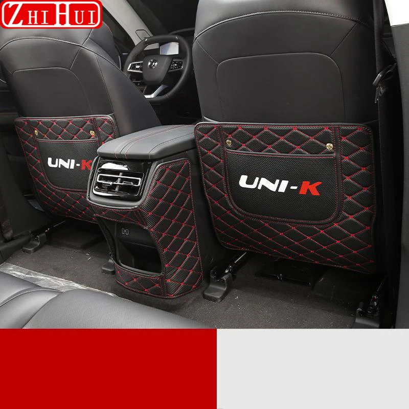 For Changan UNI-K UNIK-Car PU Leather Anti Kick Mat Pad Anti-kick Protector Mats Seat Back Protector Auto Accessories