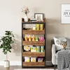 Wood Fruit and Vegetable Storage Rack, 5-Tier Pull-Out Snack Stand Fruit Basket Stand, Utility Shelf Organizer for Kitchen 3