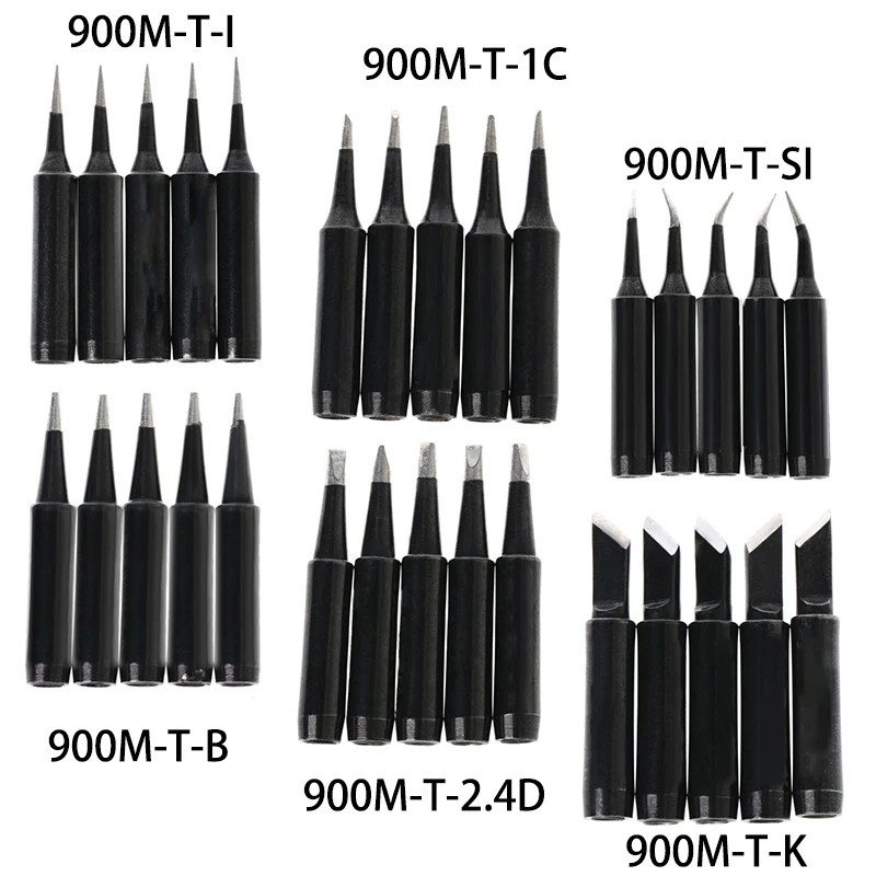 5pcs Replacement Soldering Iron Tips For Hakko 936 Station Lead-Free Environmentally Friendly Power Tool Accessory