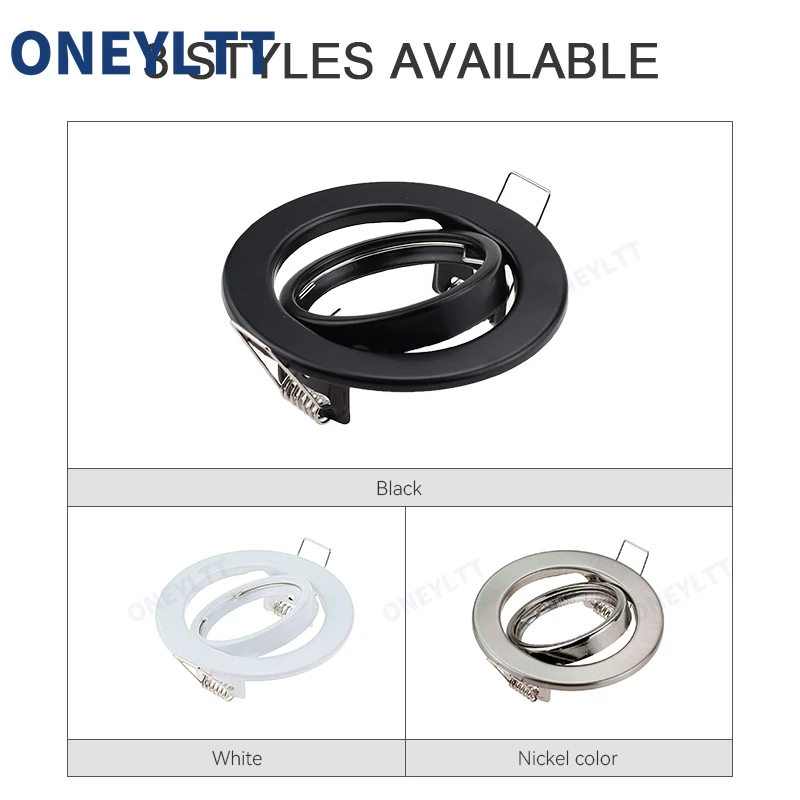 White/Black Led ceiling spot light Led spotlight lamp Frame Adjustable Downlight led HoldersCutout 70mm For MR16 GU10 Bulb Holder Recessed LED Spot light