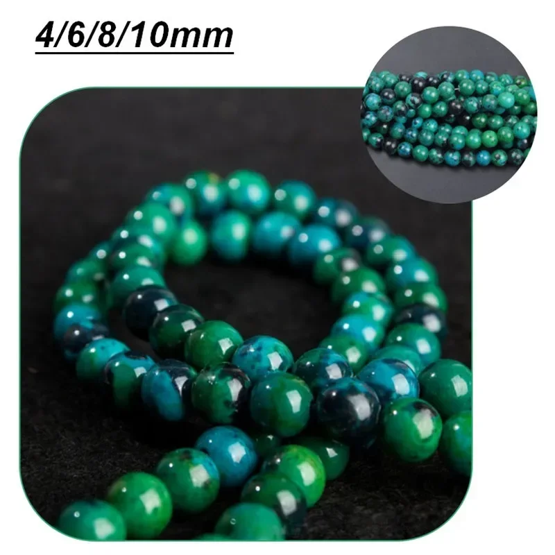 

Natural Chrysocolla Beads 4 6 8 10MM Round Loose for Jewelry Making Bracelet DIY Accessories