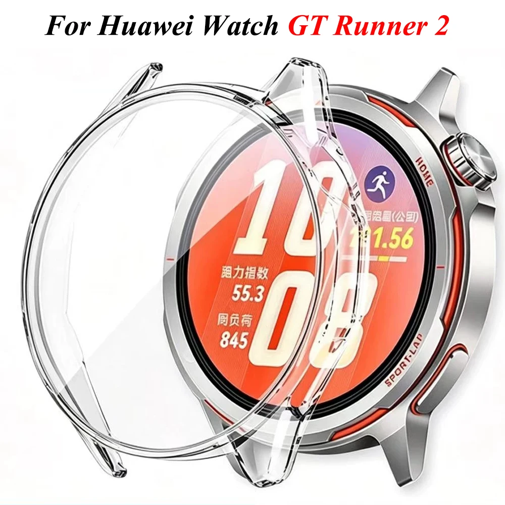 Clear TPU Screen Protection Case - Soft Shock-Resistant Cover for Huawei Watch GT Runner 2