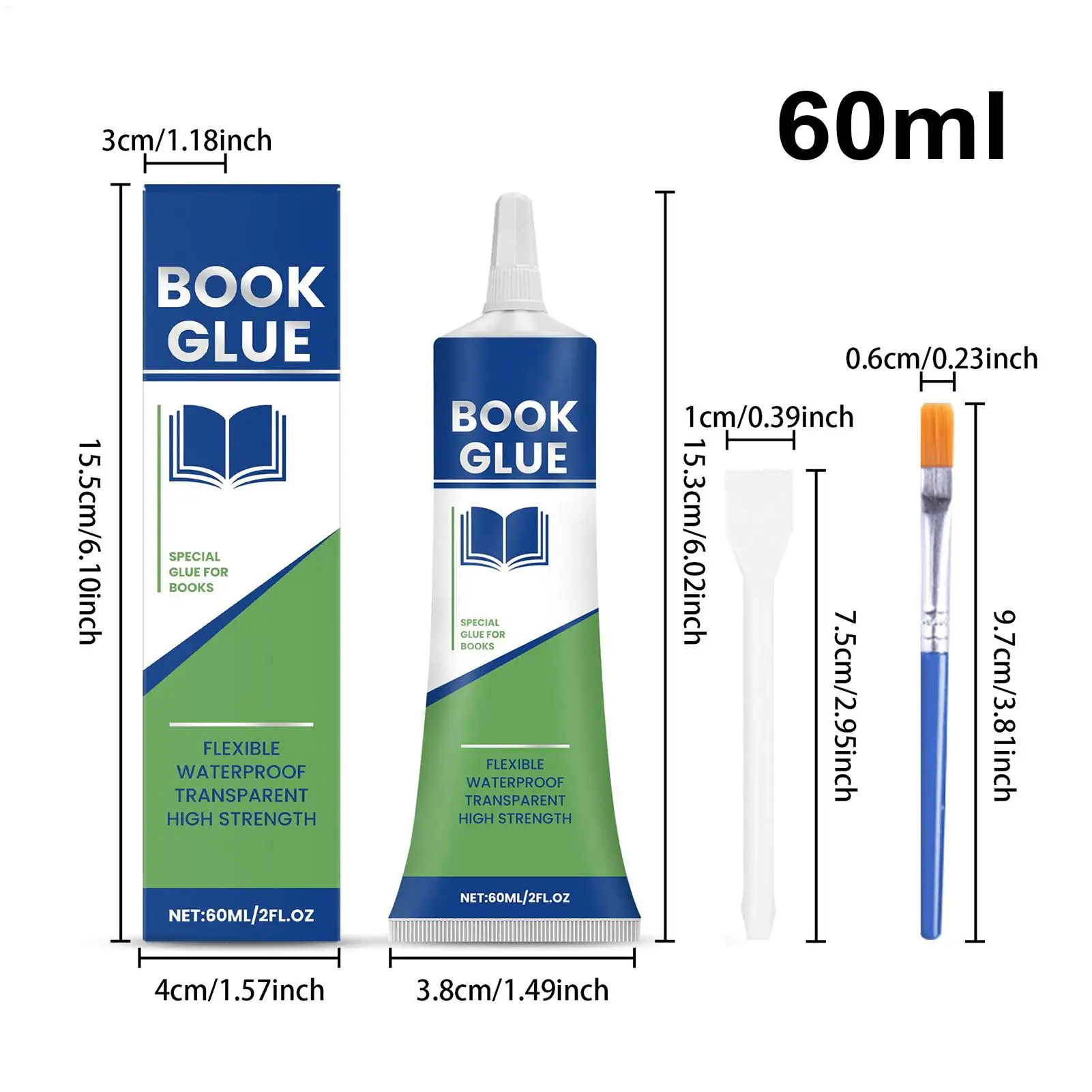 Book Glue 60ml Clear Book Binding Adhesive Flexible Paper Glue for Envelopes Postcards Paper Craft DIY Scrapbooking Supplies - 6