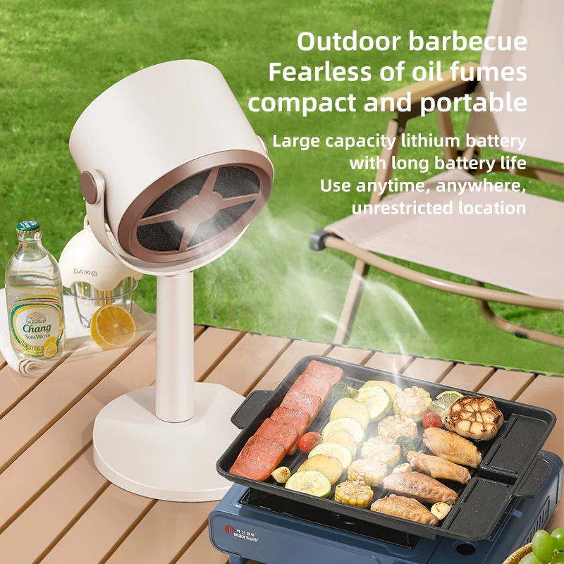 Electric Desktop Range Hood USB Adjustable Angle Portable Mini High Suction Power Exhaust Fan for BBQ Hot Pot Kitchen Appliance 4
