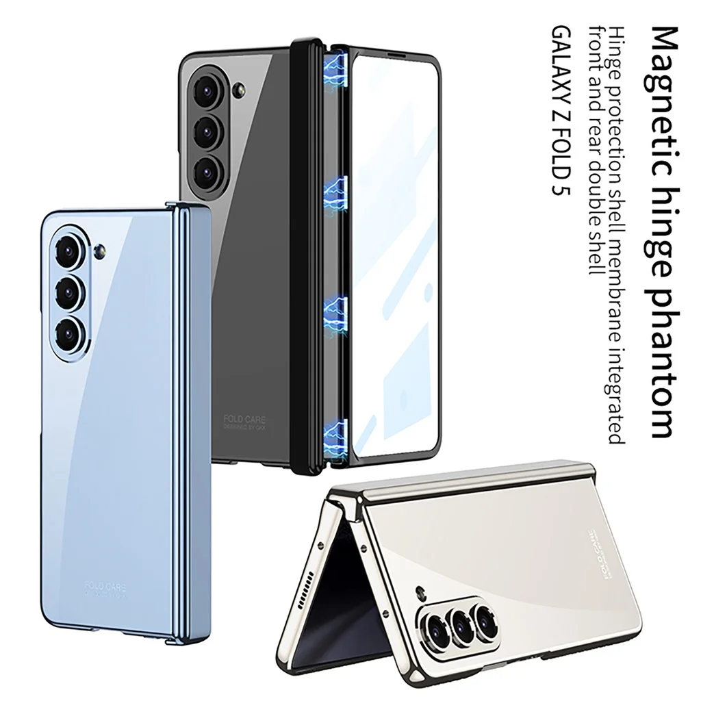 

Shockproof Magnetic Bumper Flip 360 Full Casing for Samsung Galaxy Z Fold 5 Simple PC Samsung Z Fold5 Protection Phone Case