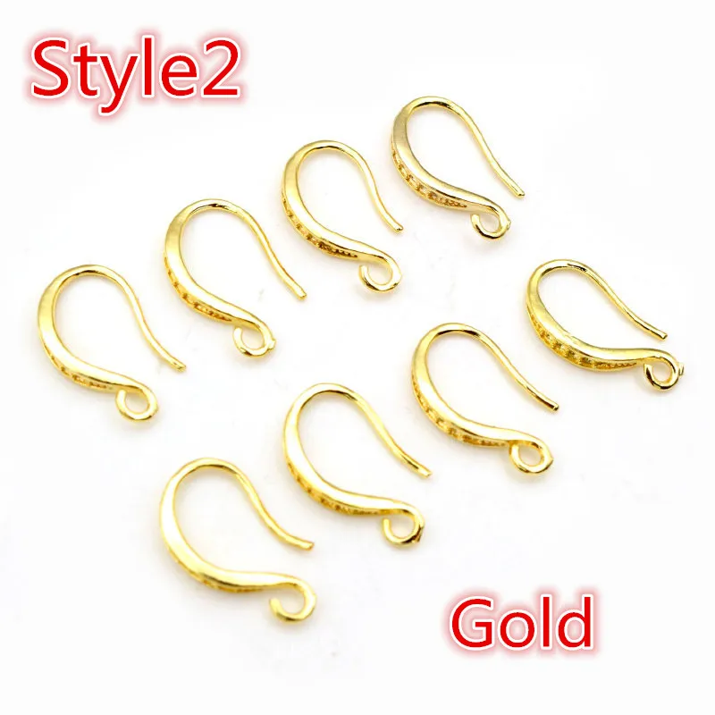 High-Quality Silver Plated & Rose Gold Earring Hooks - 6 Color Variety Pack (20pcs, 15x10mm)