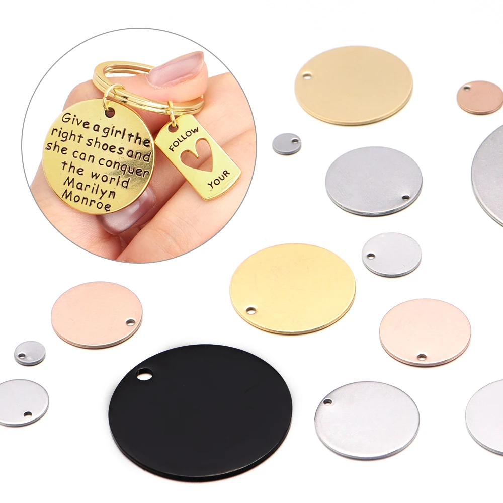 10-20 teile/los runde leere Stempel Hunde marke Edelstahl runde Anhänger Charme für Schmuck Herstellung Halskette Armband Zubehör