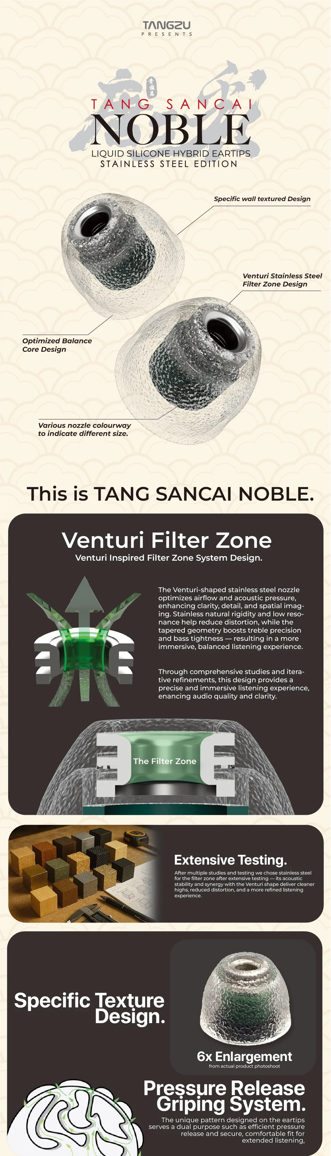 TANGZU Tang Sancai Noble Liquid Silicone Hybrid Eartips Edelstahl Edition – Detail 1