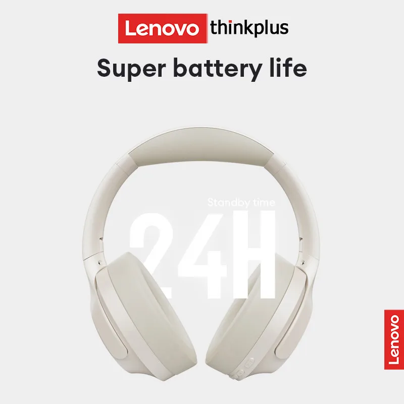 Lenovo 무선 블루투스 5.4 헤드폰, 트루 하이브리드 액티브 노이즈 감소 헤드셋, HiFi 공간 오디오 헤드 추적 이어버드, Th46