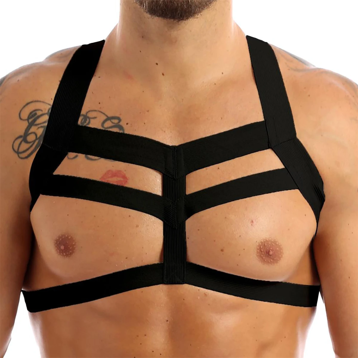 PU Leather Chest Harness for Men, Adjustable Suspenders, Bondage Body Harness, Gothic Clothing Accessories, Fashion Sb7ce42a8323941c880cfbe706f62ab04H