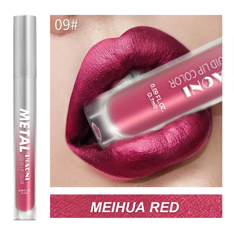 Diamant Metallic Lippenstift Wasserfestes Perlmutt Glanz Gloss_voghion.com
