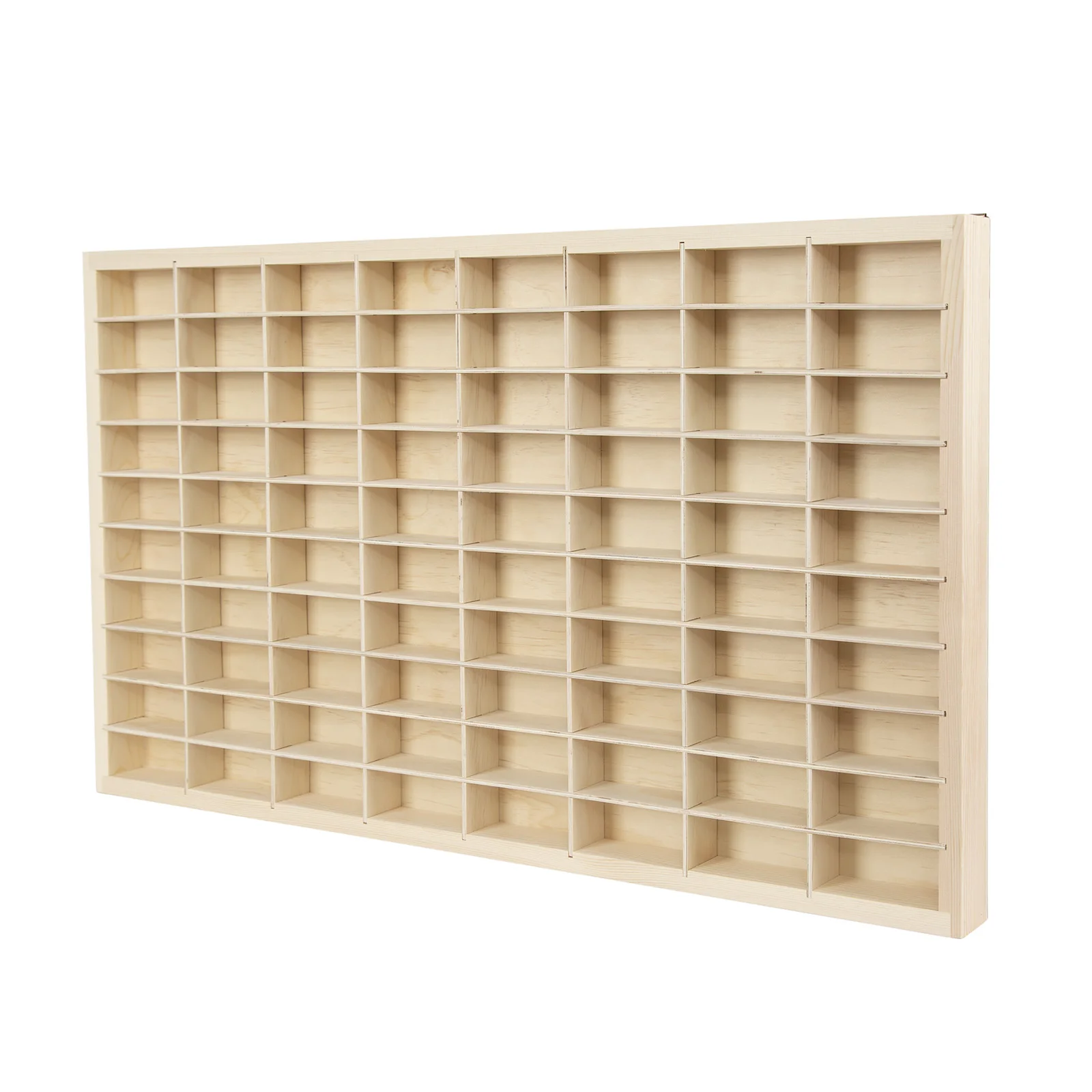 80-Grid Wood Display Shelf for 1:64 Hot Wheels