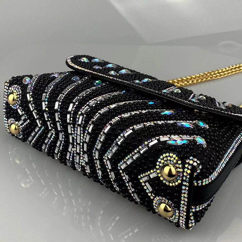 JIOMAY Fashion Messenger Bag Luxury Designer Bags Pearl Square Bag Diamond Luxury Purse For Wedding Bags For Women 2024 Handbag