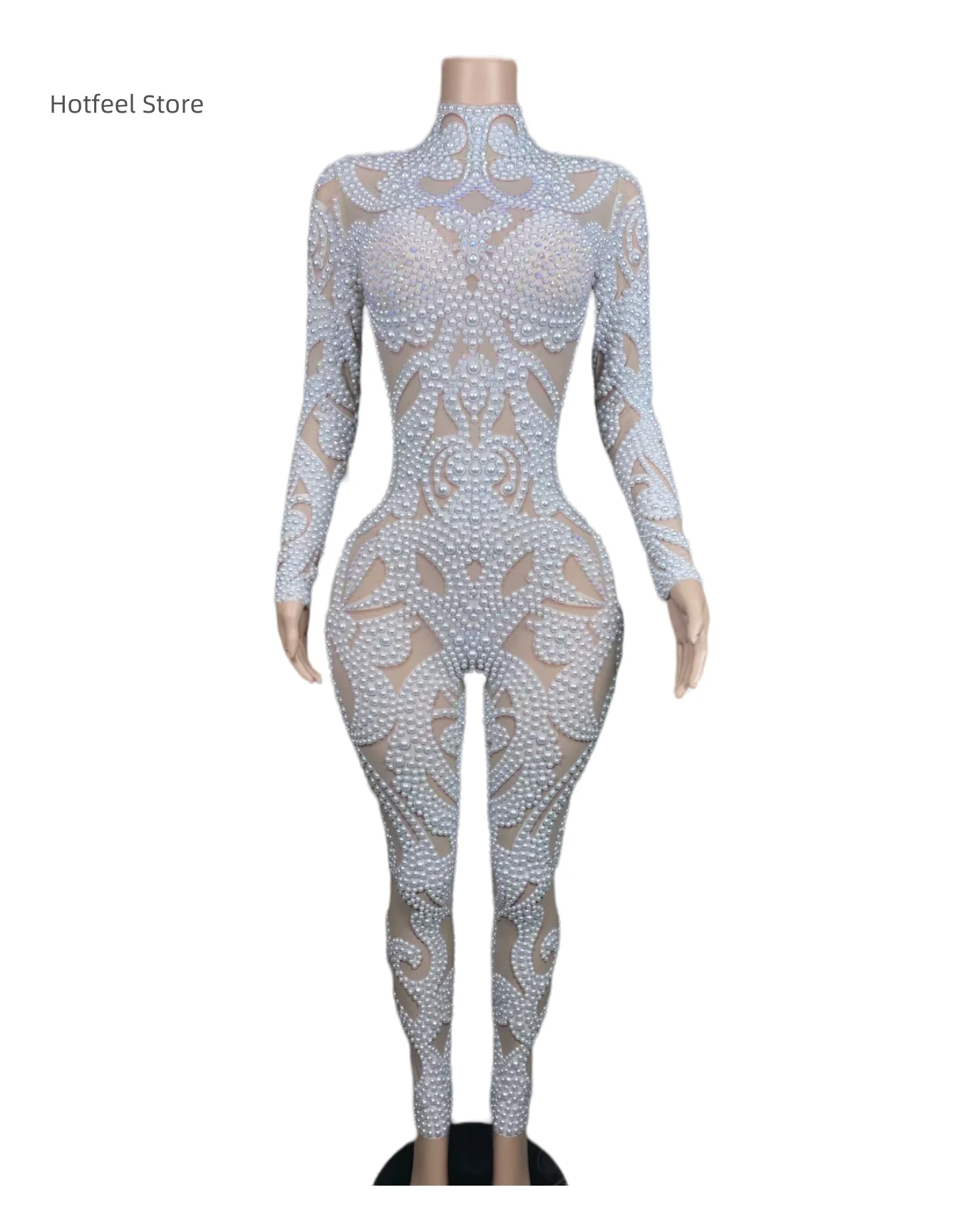

Performance clothing nightclub bar female pearl jumpsuit dance team gogo stage performance performance clothing temperament full