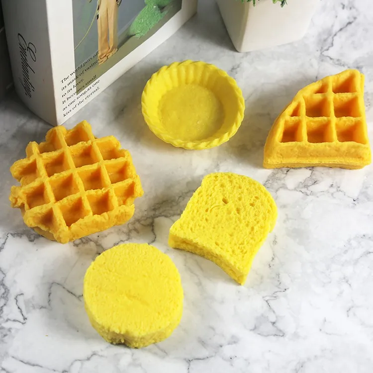 Waffle cake embryo toast imitation bread mousse cream chocolate aromatherapy candle silicone mold