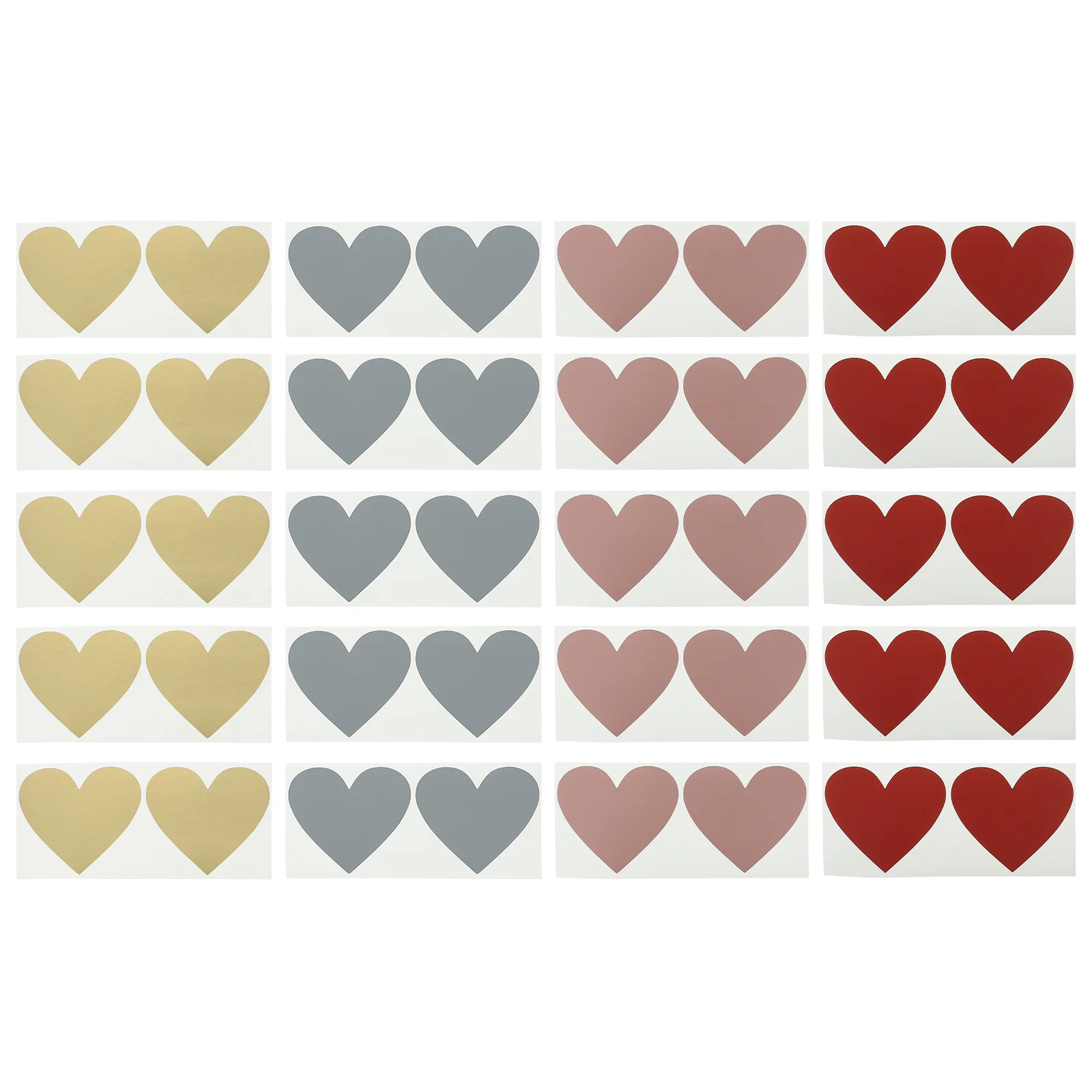 

20 Sheets Adhesive Labels Scratch Coated Stickers Heart Shaped DIY Off Boy Friend