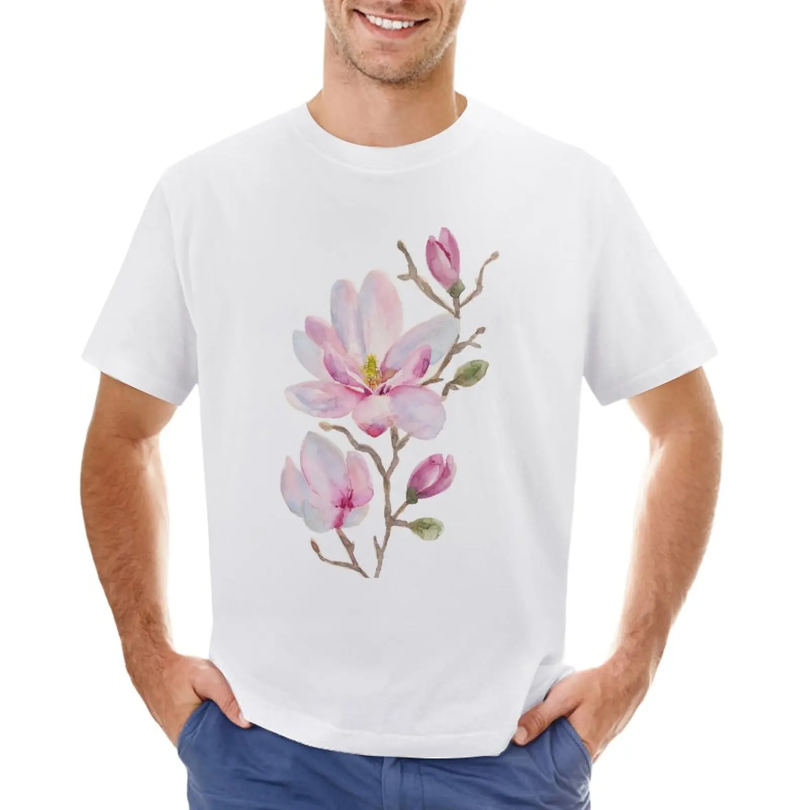 

Magnolia T-Shirt Short sleeve tee anime oversized t shirt men