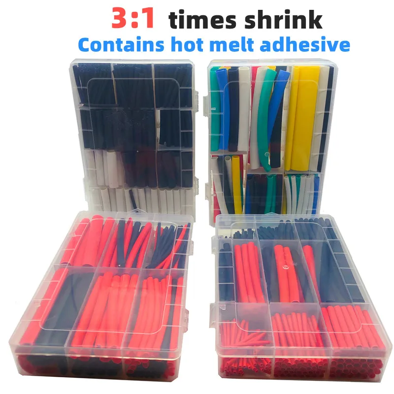 Fio de Conexão Elétrica com Cola Thermoretractileheat Shrink Sleeve Tube Parede Dupla Adesivo Hot Melt 3:1 Shrink