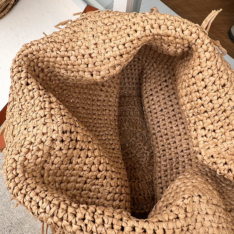 Casual Tassel Woven Women Shoulder Bags Handmade Fringe Lady Handbags Summer Beach Large Tote Bag Big Shopper Purse for Vacation