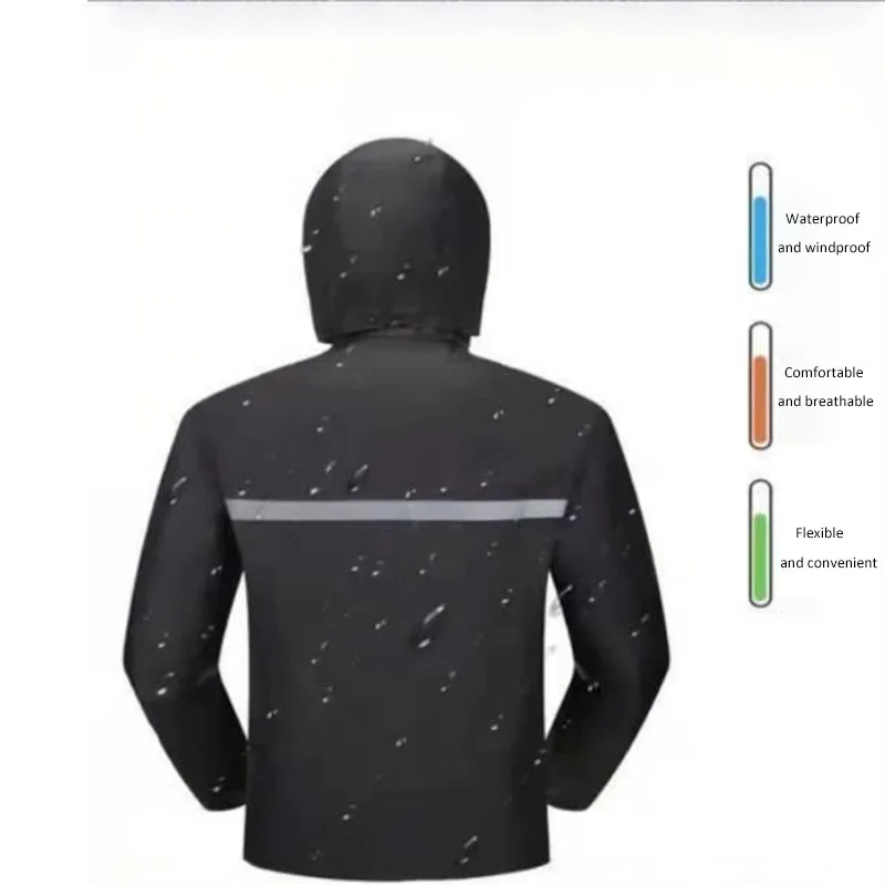 Raincoat Rainpants Suit Bicycle Motorcycle Riding Reflective Full Body Weatherproof For Men Women