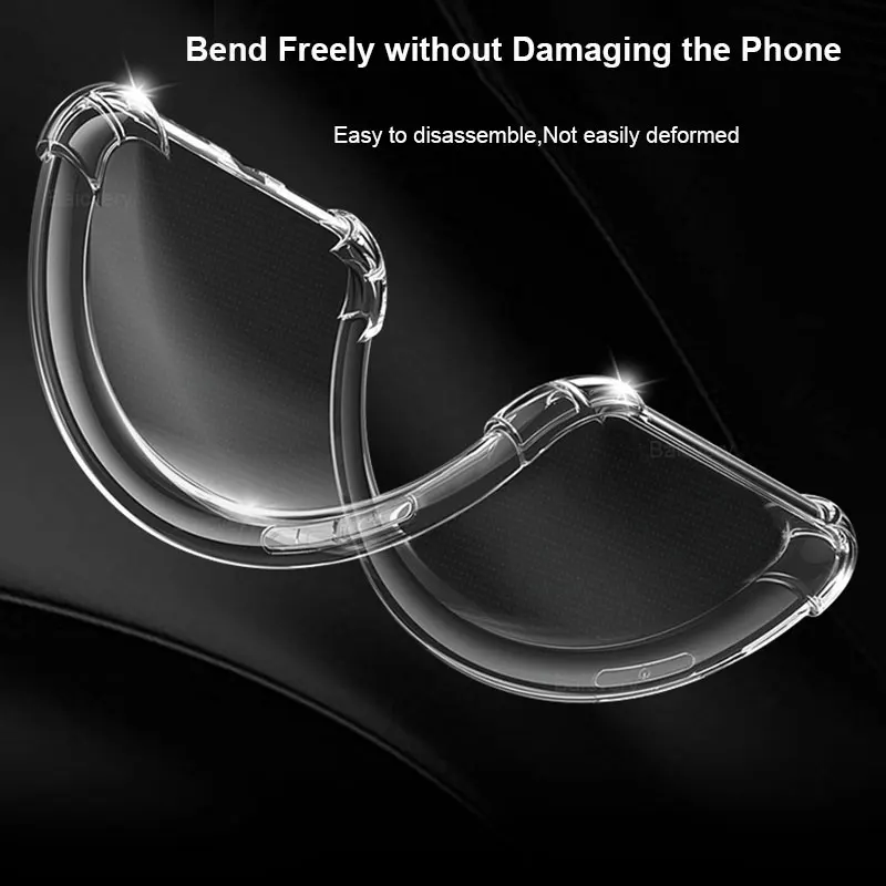 Ultra-Thin Shockproof Clear Silicone Phone Case - Protective TPU Soft Cover