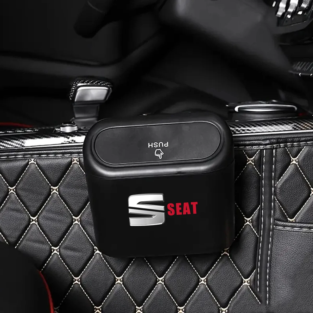 Portable Car Storage Box Car Trash Can Garbage Box Trash Bin for Seat Leon Altea Ibiza Toledo Cordoba Alhambra Arona Ateca Exeo