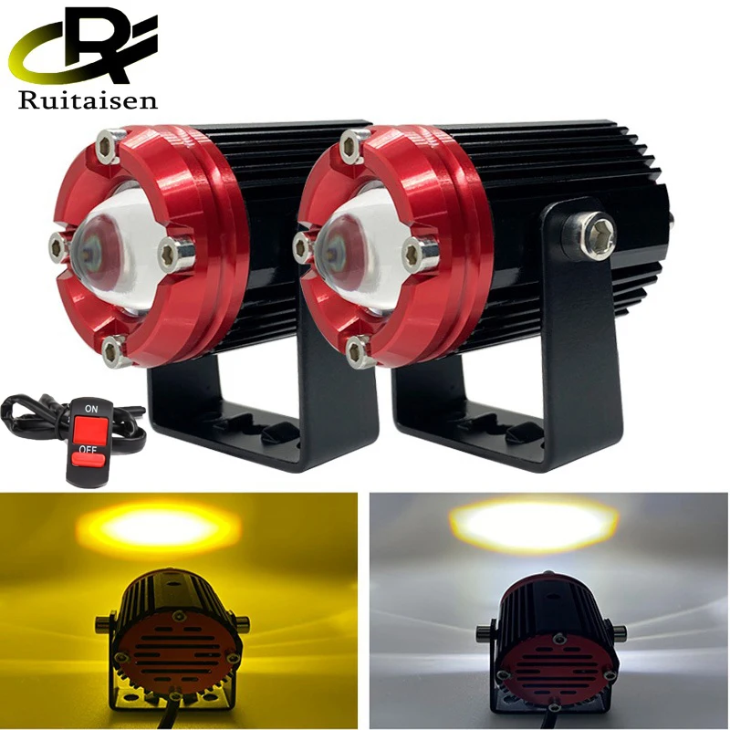 

Motorcycle Headlight LED Spotlights Moto Auxiliary Lightings DRL Motorbike Fog light 12V For Bicycles accesorios para moto