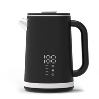 1.7L Stainless Steel Electric Kettle-with Auto Shut-Off & 16-Hour Keep Warm for Tea & Coffee, Modern Black Design (1500W)