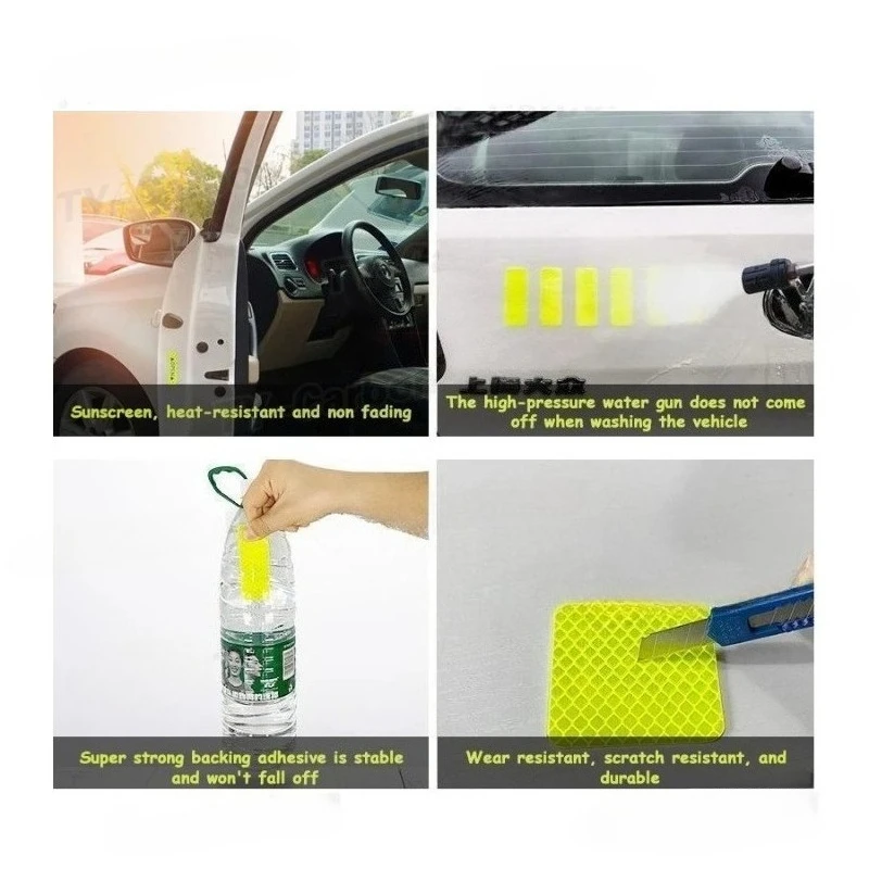 Diamond Grade Reflective Car Stickers - Night Safety Warning Decals for Pet Accident Prevention, Glow-in-the-Dark Anti