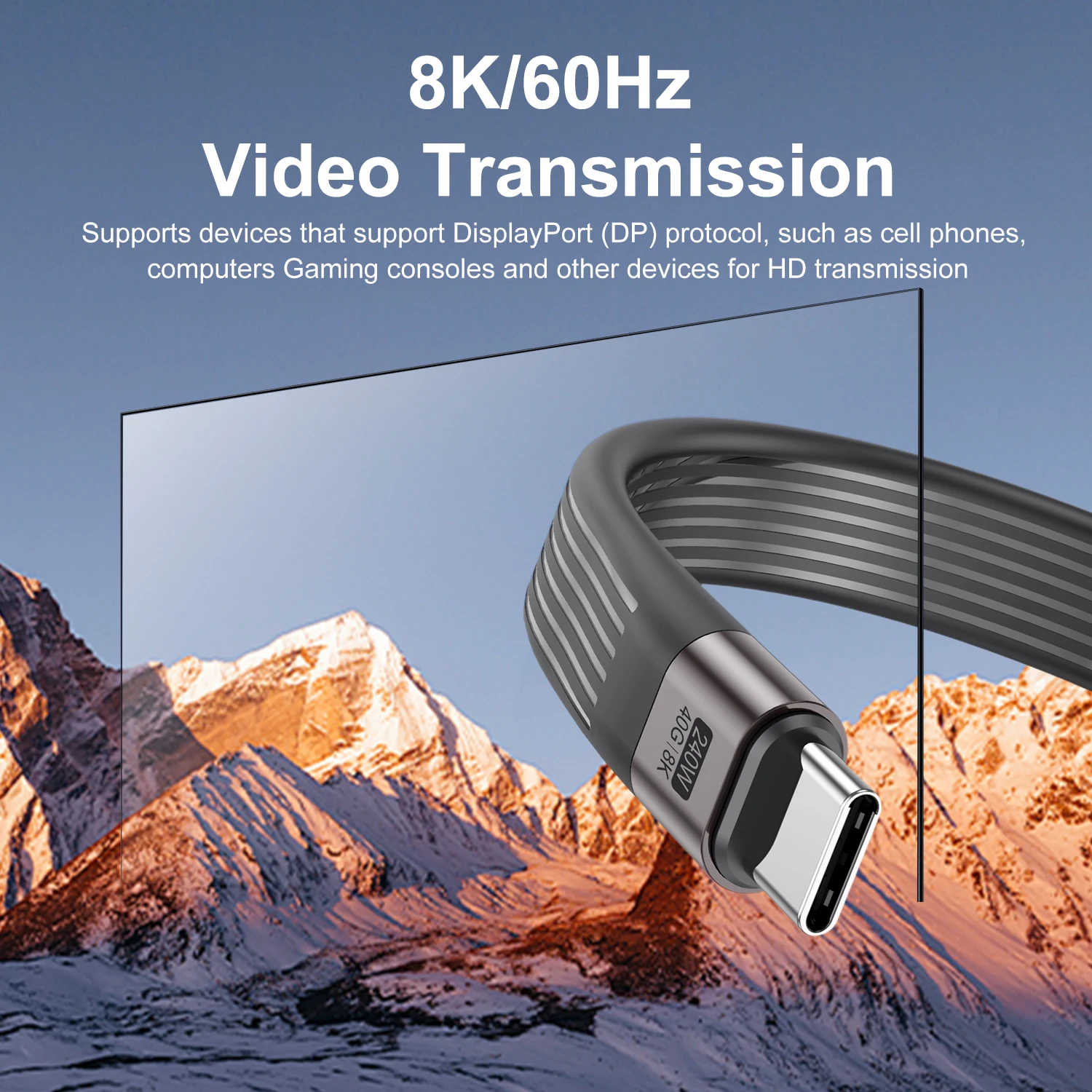 USLION Short USB4 Data Cable Portable Keychain Phone lanvard Charging Kit 40Gbps USB C to Type C Cable PD 240W Keychain Cable