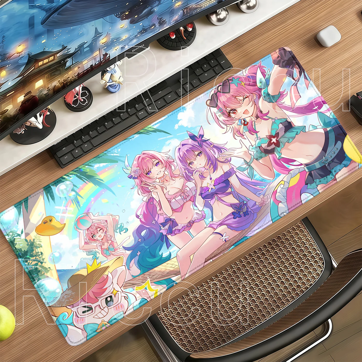 Anime Sexy Girl Large Gaming Mouse Pad with Nonslip Base - HD Printed Desk Mat
