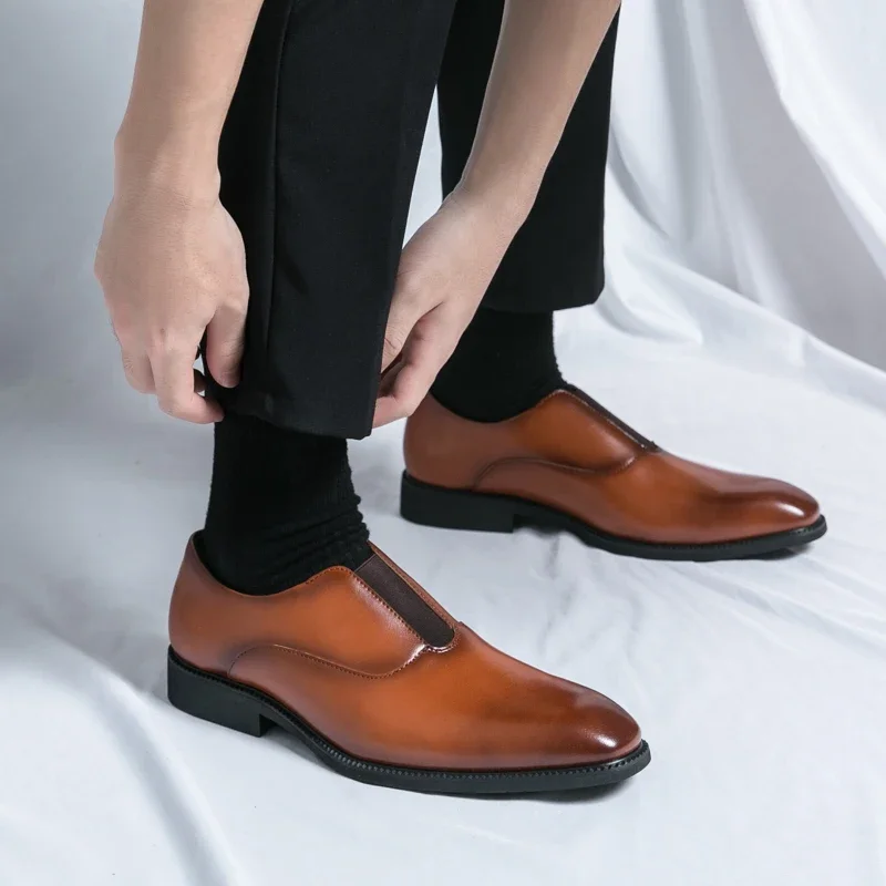 Spring New Men's Fashion All Match Outdoor Leather Shoes Breathable Business Casual Loafers British Foot Leather Shoes