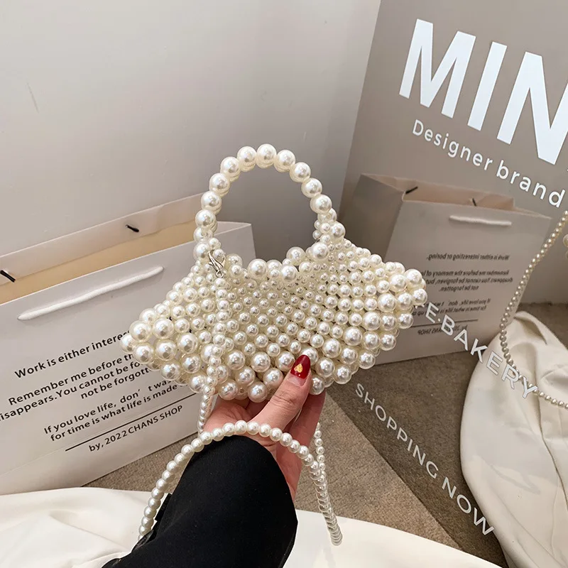 

2023 New Elegant Korean Version Small Girls Bags Purses and Handbags Pearls Crossbody Bags for Women Casual Elegant Photography