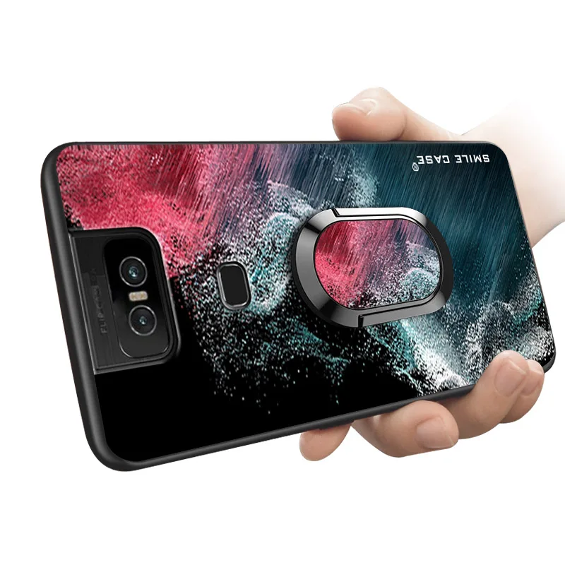 Custodia Per Asus Zenfone 6 Zs630Kl I01Wd 2 A005E 6.4 Pollici Con Anello Funzione Magnetica Cover Morbida In Silicone Per Asus Zenfone 6 Zs630Kl