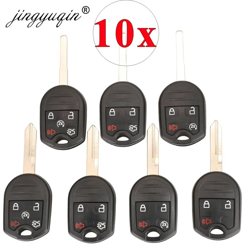 jingyuqin 10pcs FO38/HU101 Remote Key Shell For Ford Edge Explorer Ranger Windstar Expedition Mustang for Mazda Fob Case