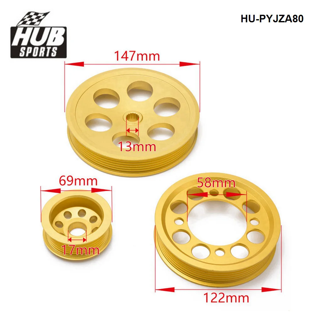 HUB sports Lightweight Crank Pulley For 93-97 Toyota Supra JZA80 2JZGTE Underdrive HU-PYJZA80