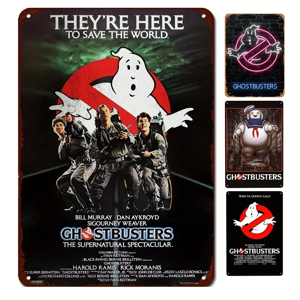 

Vintage Thick Metal Tin Sign Ghstbusters Who Ya Gonna Call Supernatural Comedy Tinplate Signs, Wall Decoration Deco Funny Gift