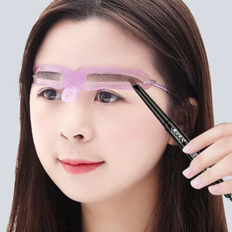 Brow Drawing 8Pcs Reusable Eyebrow Stencil 3D Eye Guide Card Modified Eyebrow Mold Beginner PVC Thrush Template Makeup Tools